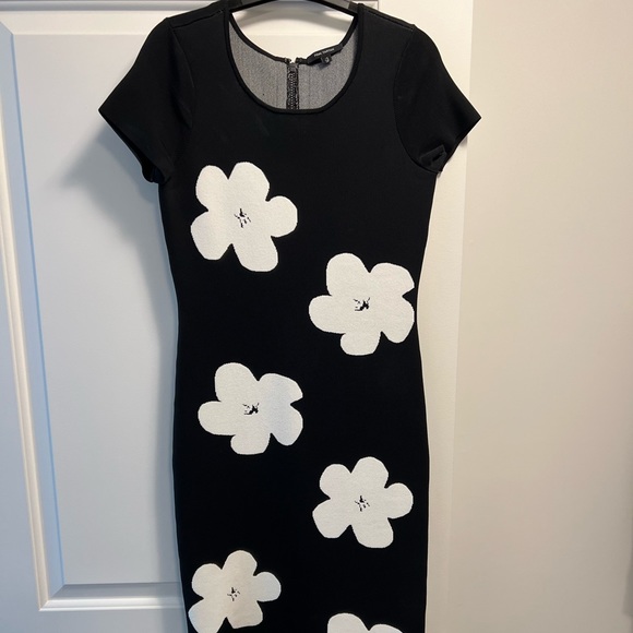 Pink Tartan Flower Print Bodycon Dress Size XS - Picture 3 of 4